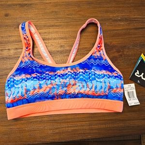 TYR Emerald Lake Racerback Sportkini Top, Women's Size L, Coral NEW